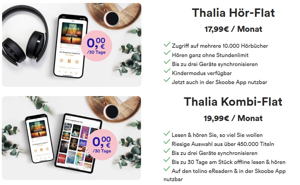 Thalia Flatrate für Hörbücher und eBooks