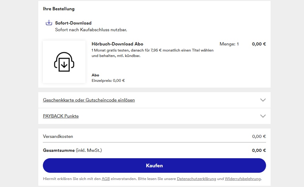 Thalia Hörbuch Abo kostenlos testen